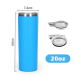 Tumblers Black Matte Stainless Steel Tumbler Vacuum Insulated 20oz Cups Skinny Straight Tumbler Stainless Steel Thermal Cups