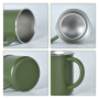 Custom Powder Coated Tumbler Stainless Steel Single Wall Tumbler with Handle 400m Coffee Tumbler Mug