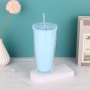 Factory Double Wall  Cold Drink Tumbler With Lids 700ml Milk Tea Fat U-shaped Plastic Cup