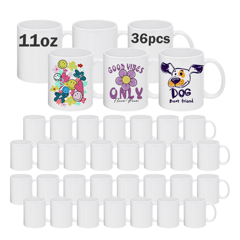 US RTS 11oz Mugs Sublimation Ceramic White Sublimation Coffee Mug in Individual Foam Box 36pcs/ctn