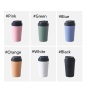 Wholesale 380ml Coffee Mug Bone China Inner PP Matte Surface Leak-Proof Coffee Tumbler Travel Mug with Rubber Bottom Flip-up Lid