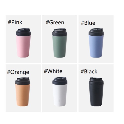 Wholesale 380ml Coffee Mug Bone China Inner PP Matte Surface Leak-Proof Coffee Tumbler Travel Mug with Rubber Bottom Flip-up Lid