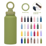 Custom Logo 1L Double Wall 304 SS Large Capacity Sports Water Bottle with Booster Ring and Mobile Phone Magnetic Lid