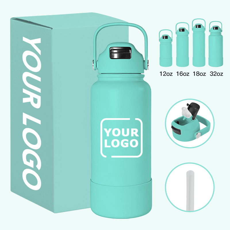 OEM Custom logo Vacuum Flask 18oz 32oz 16oz 12oz Stainless Steel Double Wall Insulated Thermal Drinking Water Bottle