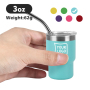 RTS US 48pcs/ctn Stainless Steel Powder Coated Shot Tumbler for Wedding Party Whiskey Cocktail Bar with Straw and Lid