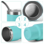 RTS US 48pcs/ctn Stainless Steel Powder Coated Shot Tumbler for Wedding Party Whiskey Cocktail Bar with Straw and Lid