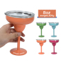 RTS USA Warehouse Stocked 12pcs/ctn 8oz Colored Stainless Steel Margarita Glass Cup Spray Paint Cocktail Glasses Wine Tumbler