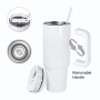 RTS USA Warehouse Small Pack 12pcs/ctn 40oz All White Sublimation Tumbler Small Pack Travel Mug with Handle and Lid
