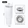 RTS USA Warehouse Small Pack 12pcs/ctn 40oz All White Sublimation Tumbler Small Pack Travel Mug with Handle and Lid