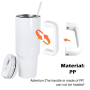 RTS USA Warehouse Small Pack 12pcs/ctn 40oz All White Sublimation Tumbler Small Pack Travel Mug with Handle and Lid