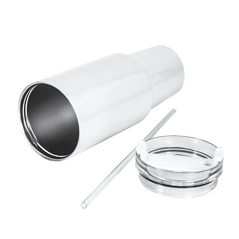 RTS USA Warehouse Small Pack 12pcs/ctn 40oz All White Sublimation Tumbler Small Pack Travel Mug with Handle and Lid