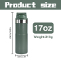 Insulated Water Bottle 17oz Push Button Insulated Coffee Tumbler Insulated Water Bottles Stainless Steel Color Coated