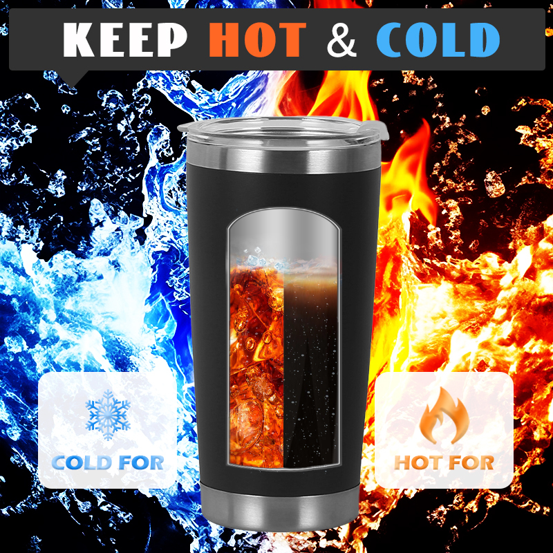 Custom Logo 20oz Powder Coated Tumbler Cups Double Wall Stainless Steel Insulated Vacuum Personalized Travel Coffee Mug With Lid
