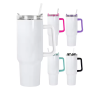 RTS Small Pack 12pcs/ctn USA Warehouse RTS 40oz Sublimation Tumblers Small Pack Travel Mug with Colored Handle and Lid