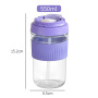 400ml/500ml  Leak-proof Glass Coffee Mug With Lid Lock 17oz Reusable Coffee Cup With Handle Glass Cup With Silicone Cover