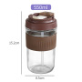 400ml/500ml  Leak-proof Glass Coffee Mug With Lid Lock 17oz Reusable Coffee Cup With Handle Glass Cup With Silicone Cover