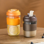 400ml/500ml  Leak-proof Glass Coffee Mug With Lid Lock 17oz Reusable Coffee Cup With Handle Glass Cup With Silicone Cover
