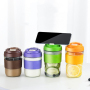 400ml/500ml  Leak-proof Glass Coffee Mug With Lid Lock 17oz Reusable Coffee Cup With Handle Glass Cup With Silicone Cover
