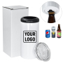 US 4 in 1 Cooler 16oz Blank Insulated Stainless Steel Wine Beverage Drink Wine Can Cooler White Sublimation with Opener