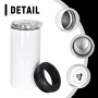 US 4 in 1 Cooler 16oz Blank Insulated Stainless Steel Wine Beverage Drink Wine Can Cooler White Sublimation with Opener