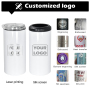 US 4 in 1 Cooler 16oz Blank Insulated Stainless Steel Wine Beverage Drink Wine Can Cooler White Sublimation with Opener