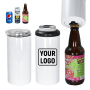 US 4 in 1 Cooler 16oz Blank Insulated Stainless Steel Wine Beverage Drink Wine Can Cooler White Sublimation with Opener