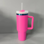 NEW Blue Plated  40oz H2.0 Powder Coated Stainless Steel Handle Mug Double Wall Insulated Tumblers for Laser Engraving