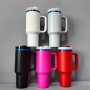 NEW Blue Plated  40oz H2.0 Powder Coated Stainless Steel Handle Mug Double Wall Insulated Tumblers for Laser Engraving
