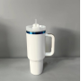 NEW Blue Plated  40oz H2.0 Powder Coated Stainless Steel Handle Mug Double Wall Insulated Tumblers for Laser Engraving