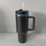 NEW Blue Plated  40oz H2.0 Powder Coated Stainless Steel Handle Mug Double Wall Insulated Tumblers for Laser Engraving