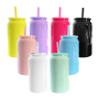 25PCS/CTN 16oz Stainless Steel Sublimation Colored Spray Painting Beer Can Cup 16 oz Vacuum Insulated Tumbler