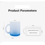 LOW MOQ 7 Colors Custom Sublimation Blanks 11oz Beer Coffee Mug Gradient Color Fluorescent Frosted Glass Mug with Handle