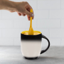 11OZ Sublimation Black Mugs Magic Inner Colored Color Change Ceramic Mug with Spoon for Heat Printing DIY Gift