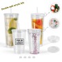 Pre-drilled Fillable Tumblers Double Wall Acrylic Lids DIY Cup Lid Plastic Snow Globe Acrylic Tumbler Cup DIY Glitter 18oz 25oz