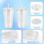 Pre-drilled Fillable Tumblers Double Wall Acrylic Lids DIY Cup Lid Plastic Snow Globe Acrylic Tumbler Cup DIY Glitter 18oz 25oz