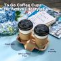 Customized 8oz 12oz 16oz Disposable Coffee Mugs with Lids  Sleeves Thickened Paper White Cups for Cold/Hot Beverage Cocoa Drink