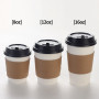 Customized 8oz 12oz 16oz Disposable Coffee Mugs with Lids  Sleeves Thickened Paper White Cups for Cold/Hot Beverage Cocoa Drink