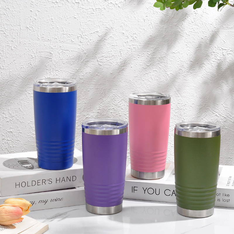 20oz Travel Car Tumbler Travel Coffee Mug Double Wall Stainless Steel Vacuum Laser Custom Laser Logo Insulated Metal Cup