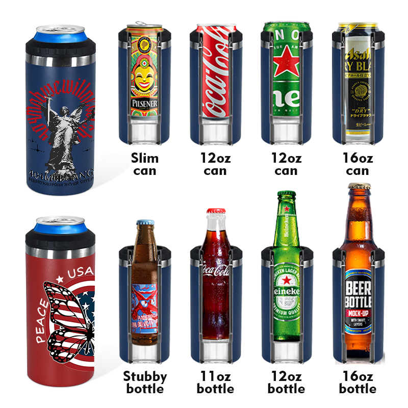 Wholesale Bulk Custom 16oz Custom Beer Can Cooler Stainless Steel Outdoor Engraved Tumbler Coolers & Chillers Dual Lid