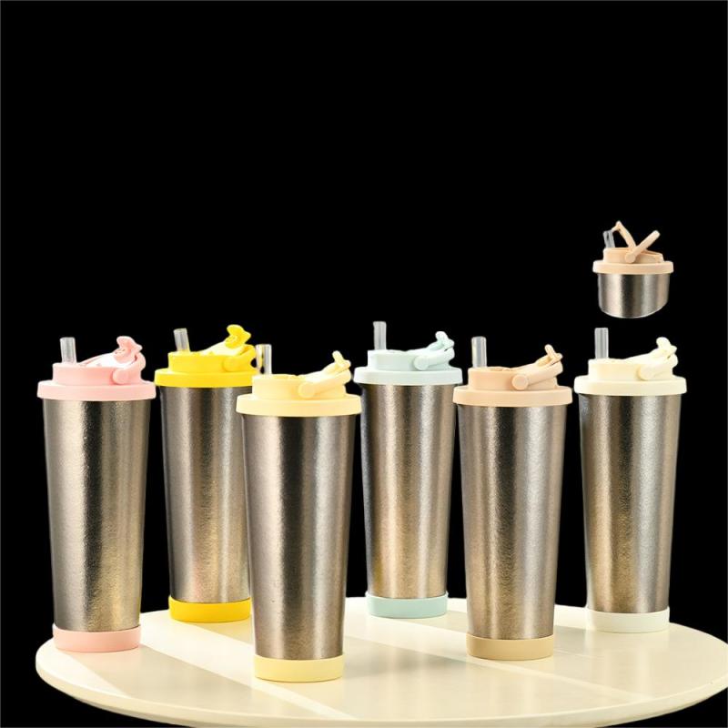 Custom Logo 830ml Large Capacity Pure Titanium Cup with Handle Lid Double Wall Titanium Insulated High Quality Portable Cup