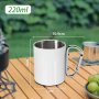 Custom logo  Double Wall Stainless Steel 220ml Sublimation Carabiner Mug Coffee Cup Camping Tumblers