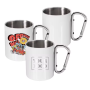 Custom logo  Double Wall Stainless Steel 220ml Sublimation Carabiner Mug Coffee Cup Camping Tumblers