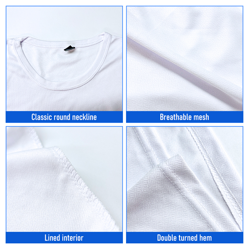 RTS US 25pcs/ctn Unisex Sublimation Blank T Shirt White Shirts for Sublimation Men Women Short Sleeve T-Shirt