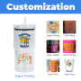 Pre-drilled Hole 18oz Classic Insulated Tumblers Double Wall Tumbler with Lid Reusable Plastic Insulated Tumblers with Straw