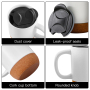 Cork Coffee Mug Wholesale Custom logo 12 oz Ceramic Mug Coffee Cup with Bottom Cork Ceramic Mug Bottom Base and Sliding Lids