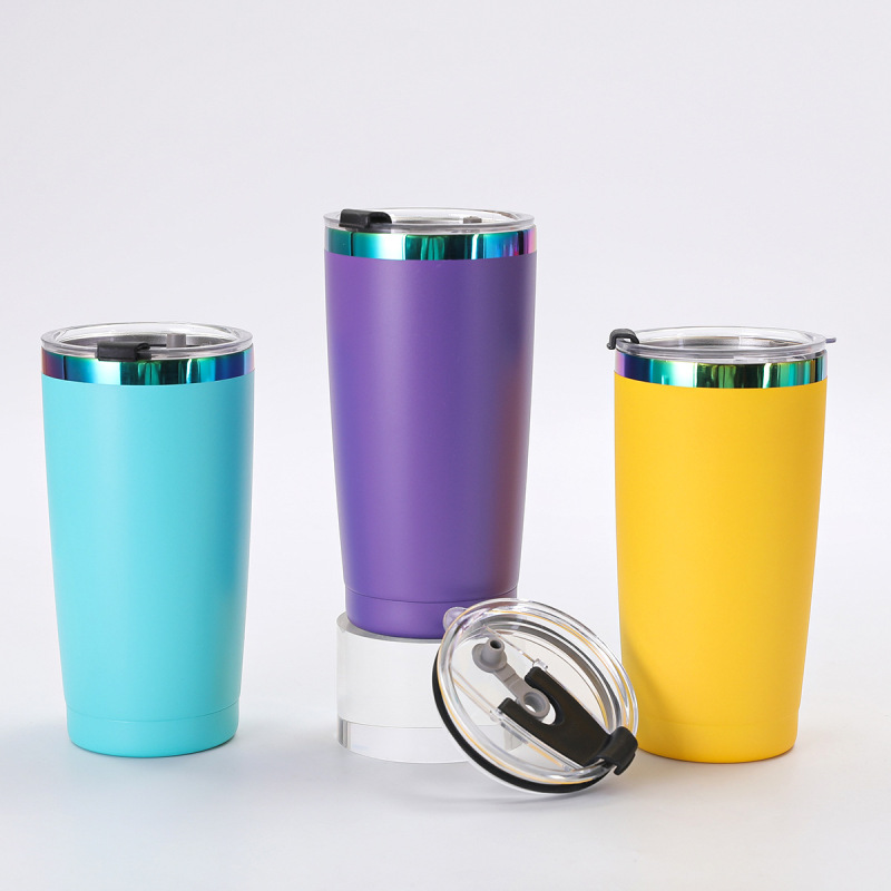 20oz Stainless Steel Vacuum Insulated Rainbow Plated Holographic Plating Travel Car Coffee Mug Tumbler for Laser Engraving Logo