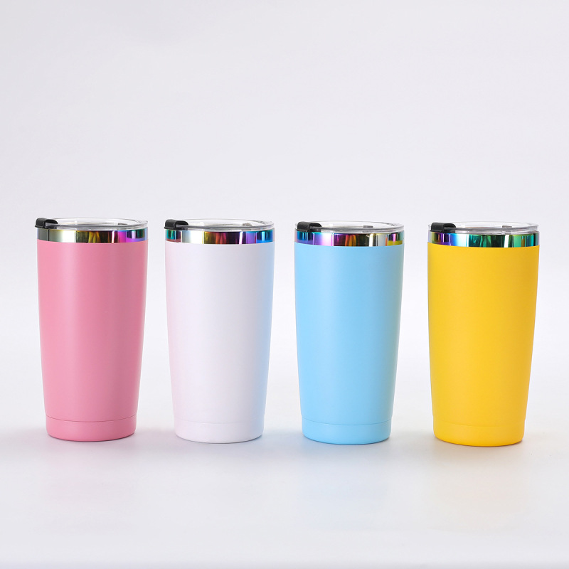 20oz Stainless Steel Vacuum Insulated Rainbow Plated Holographic Plating Travel Car Coffee Mug Tumbler for Laser Engraving Logo