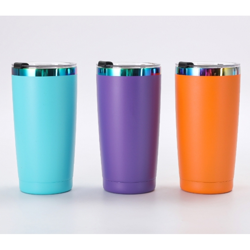 20oz Stainless Steel Vacuum Insulated Rainbow Plated Holographic Plating Travel Car Coffee Mug Tumbler for Laser Engraving Logo