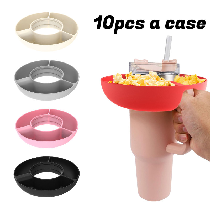 USA Ready to Ship Reusable BPA-Free Collapsible Silicone Snack Bowl Tray Fit for 40oz Tumbler Drinkware Accessories