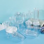 Custom DIY Insulated Clear Plastic Acrylic Double Wall Glitter Snow Globe Tumbler with Lids and Straws for DTF Sticker